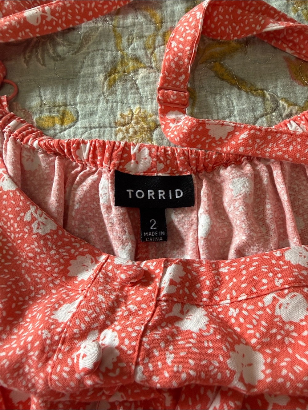 torrid Coral Midi Dress with White Floral Print - Picture 5 of 5